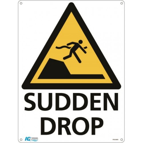 Sudden Drop Triangle Warning Sign